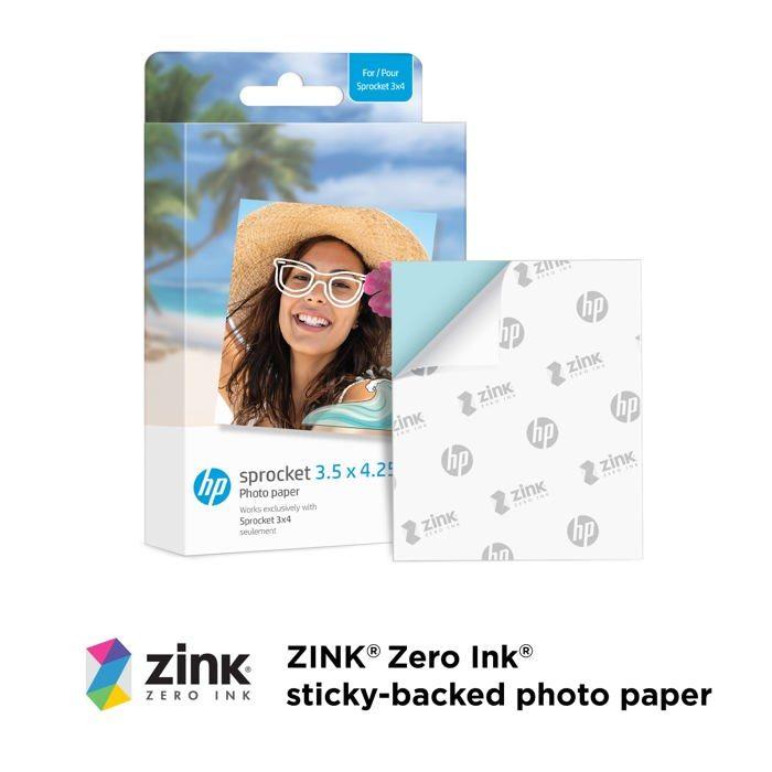Okamžitá fototiskárna - HP - Sprocket - 3x4 - 50 balení papíru Zink - Bezdrátové Bluetooth