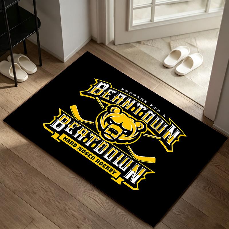 Boston Bruins A rug suitable for office chair areas living rooms and computer desks perfect for home offices and an ideal holiday gift