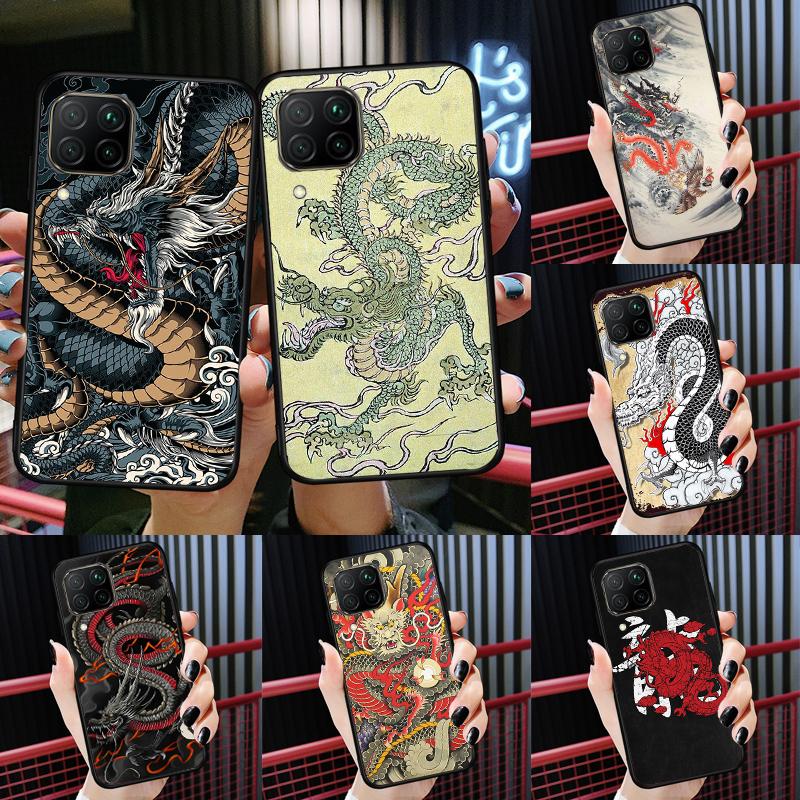 Chinese Dragon For Huawei Nova 12i 12s 11i 8i Y91 Y60 Y70 Y72 Y90 Y61 9 10 SE P20 P40 Lite P30 P60 Pro Case