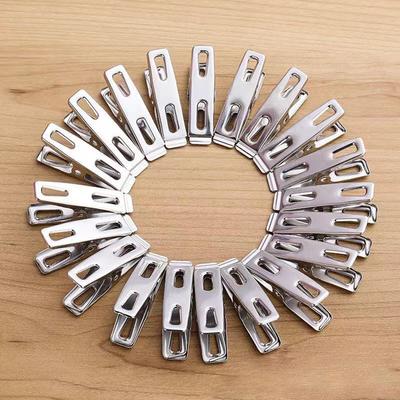 40 pinzas de acero inoxidable para ropa, pinzas metálicas para la colada, resistentes, para toallas, calcetines, para sellar alimentos y colgar fotos.