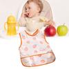 Leakproof Toddler Feeding Apron for First Food Exploration Polyester Fabric Coverall Smock for Daily Eating Use