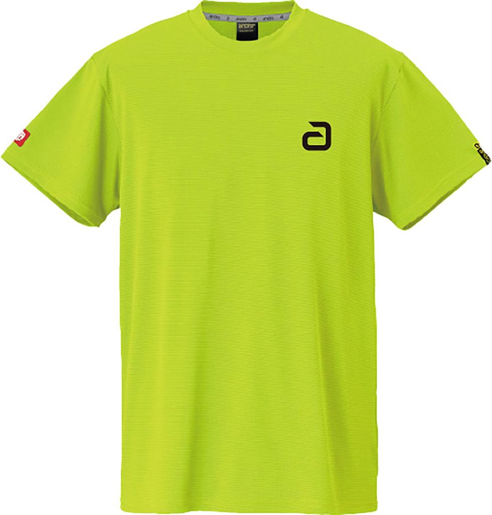 Andro Table Tennis Game Table Tennis Unisex Napa Deo Neon Yellow x Size 3XS Shirt, J.T.T.A (Japan Association) Approved, T-Shirt, Alpha, Black,