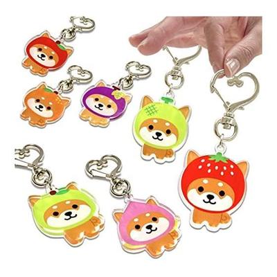 [LamPlanning] Traveling Mameshiba Acrylic Key Holder Charm Shiba Inu Mame Shiba Cute Character Mascot Made In Japan