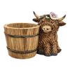 Highland Cow Planter Cute Resin Cow Flower Pot Small Decorative Plant Pot Succulents Planter for Indoor Outdoor Decor