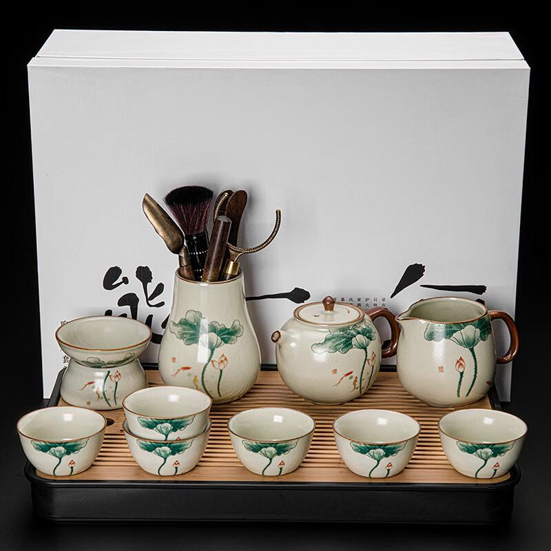 Lainuo Ru Kiln Lotus Leaf Teapot Set