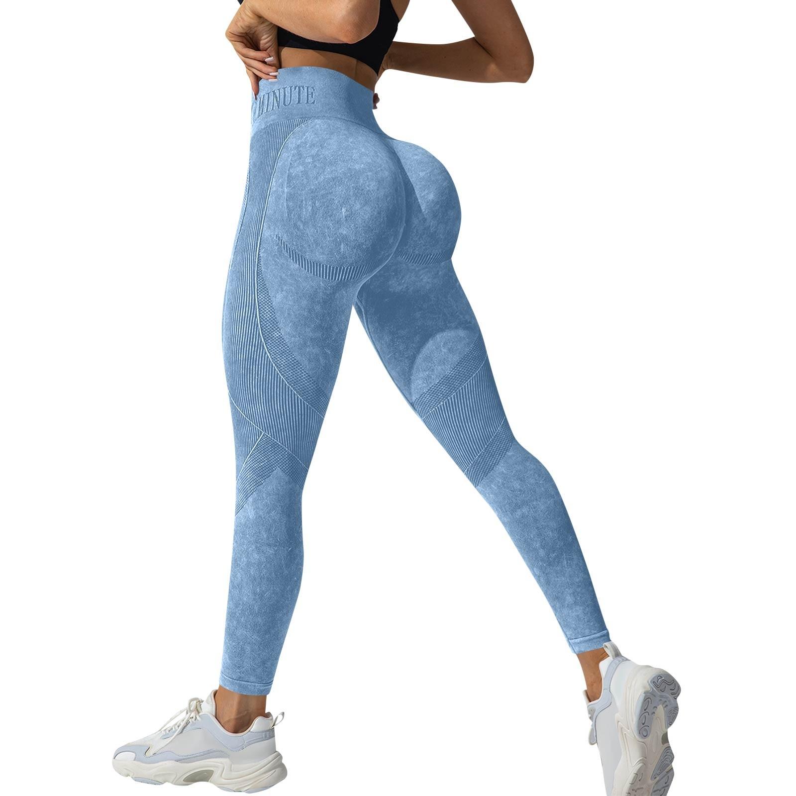 

Женские модные однотонные штаны для йоги с высокой талией, узкие спортивные штаны для фитнеса S синий