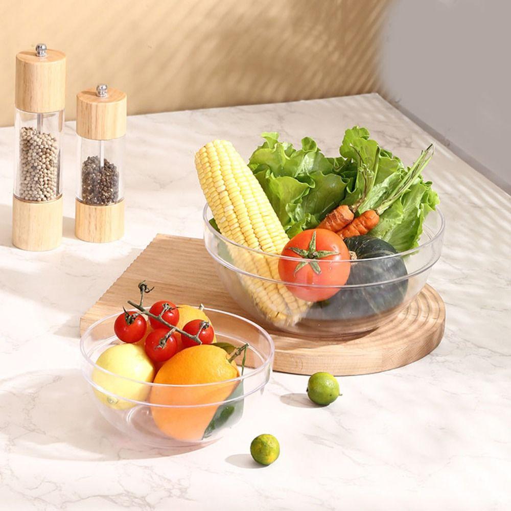 Thick Dessert Bowl Large Capacity Fruit Bowl Multi Size Acrylic Salad Bowl  Kitchen