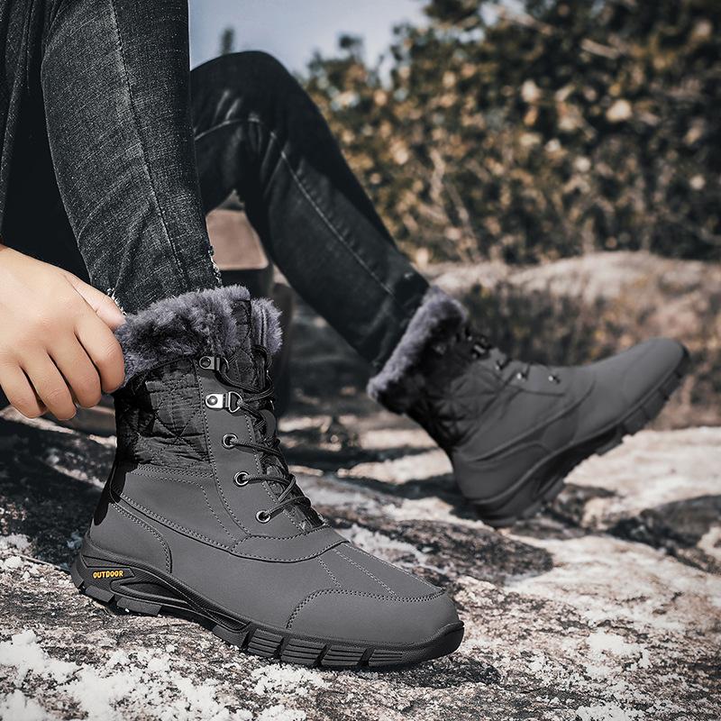 Winter Hot-selling Large-size Men's Snow Boots, Tarp, High-top Velvet Warm Martin Boots, Northeast Shoes