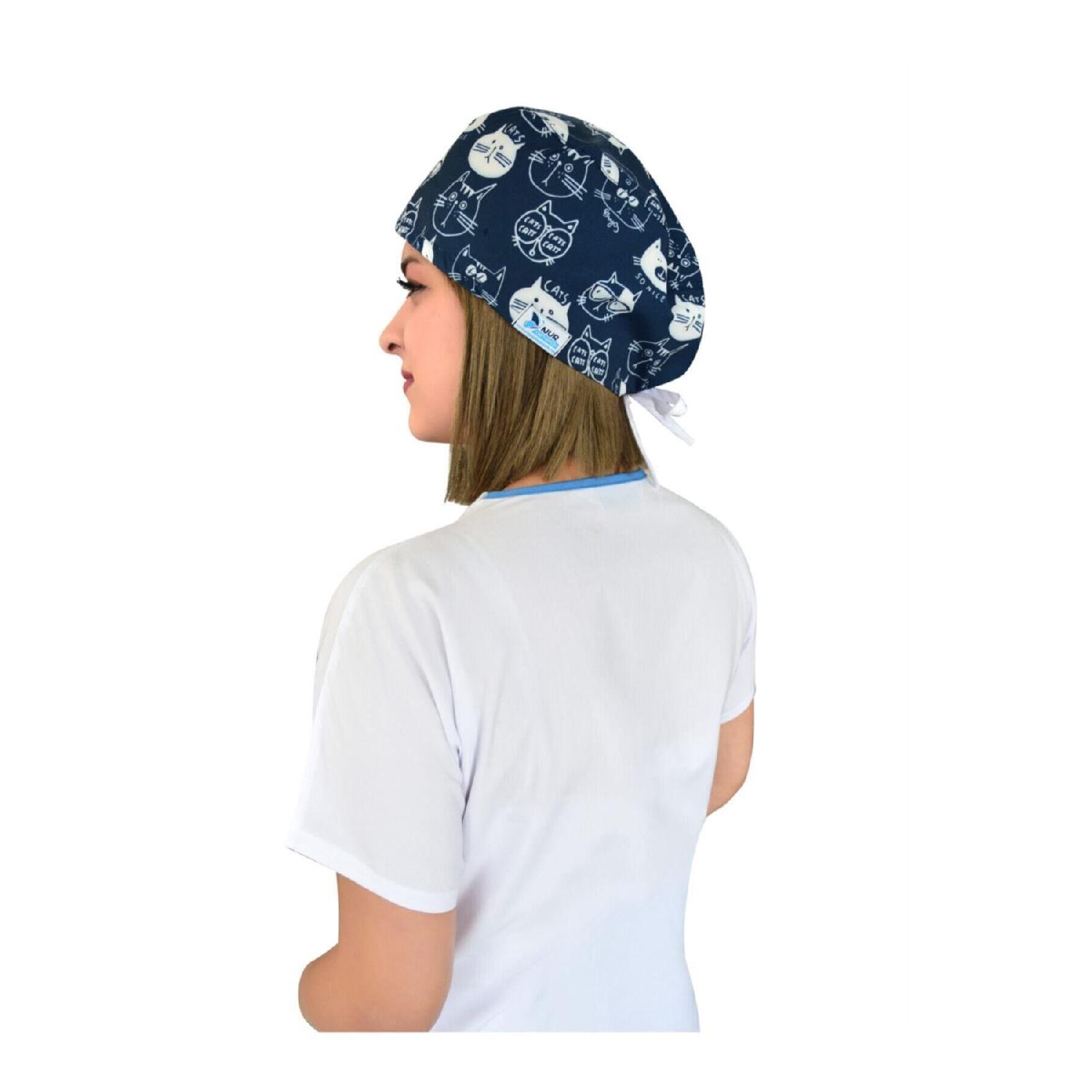 

Navy Blue Cat Doctor Nurse Hospital Cook Surgical Bonus білий