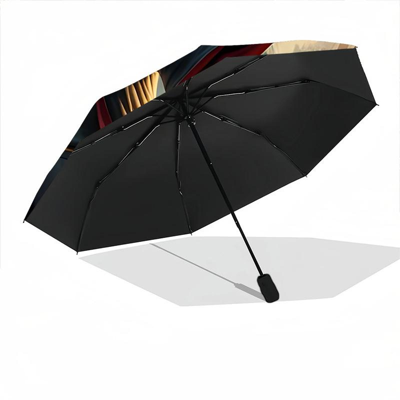 1pc Harry Potter Automatic Folding Umbrella - Compact 8-Rib Design, Durable Plastic & Iron, Perfect Gift for Friends & Family, Outdoor Umbrella, Fashi