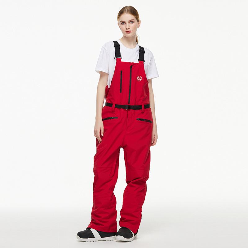 Unisex Waterproof Ski Pants with Suspenders - Warm, One-Piece Snowboarding & Ski Apparel