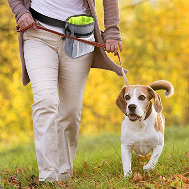 Nylon Dog Training Treat Snack Pouch - Convenient Waist Shoulder Bag For Pet Walking And Feeding Accessories