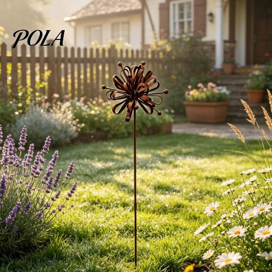 Decorative Ground Stakes for Yard Iron Garden Stake Decor, Metal Outdoor Ornament with Rustproof Coating, Easy To Install Decor Insert Patio
