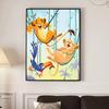 Full Round Diamond Painting Simba and His Girlfriend Art Rhinestone Picture Mosaic DIY 5D Cross Stitch Embroidery Home Decoration