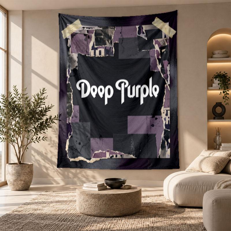 Decorative Tapestry,Deep Purple Printed Wall Art, Lightweight Wall Hanging For Bedroom Background