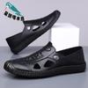 Sandals Men's Summer Hollow Breathable Casual Cool Leather Shoes Men's Low Top Foot Breathable Leather Shoes