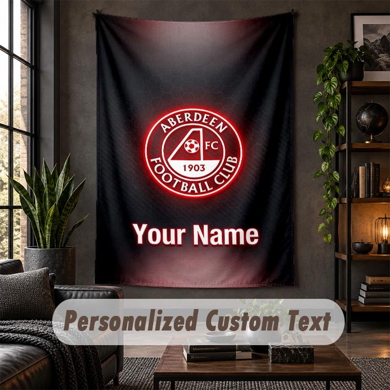 Wall Tapestry Aberdeen FC Print Custom Name Text Wall Hanging Home Decor