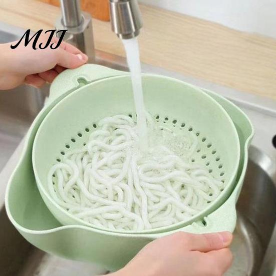 Detachable Drainer Bowl Double Layer Vegetable Washing Basket, Multifunctional Draining Fruit Plastic Strainer for Kitchen & Colander, Sink Gadget