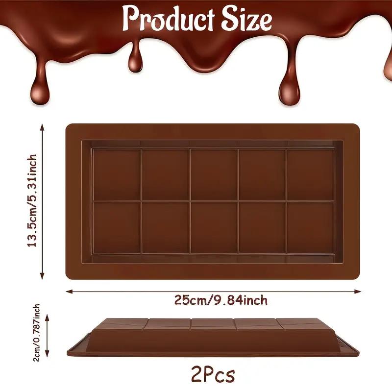 Chocolate Bar Mold Silicone, Large Filling Dubai Pistachio Deep Bar Mold Kit 1-inch Thick Large Package, Ideal for Making Homema