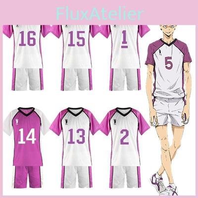 Haikyuu Shiratorizawa Nr. 1 Volleyballkostüm Stylisches Kurzarm-Outfit-Set