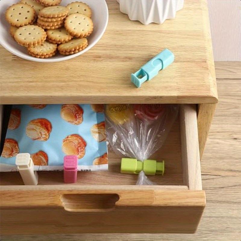 10 Stück Robuste Brotbeutelklammern, Rutschfester Federverschluss für Snacks Tiefkühlkost, Türkis Rosa Rot