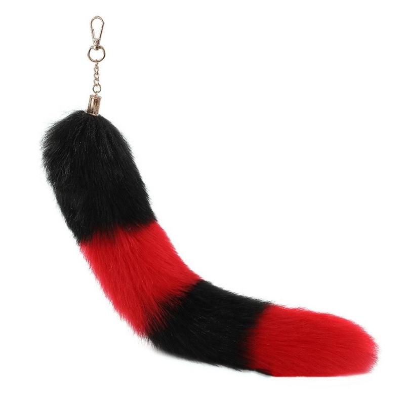 Faux Furs Foxes Tail Keychain Cosplays Toy Handbag Accessorie Bag Keyring Hook Pendant Charm Furs Car Keychain Gifts