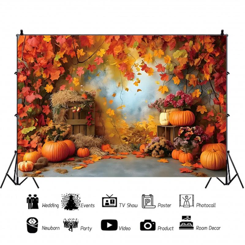 1pc, 2D flat, autumn Thanksgiving harvest backdrop, perfect for a friend's party, photo booth props, wsj