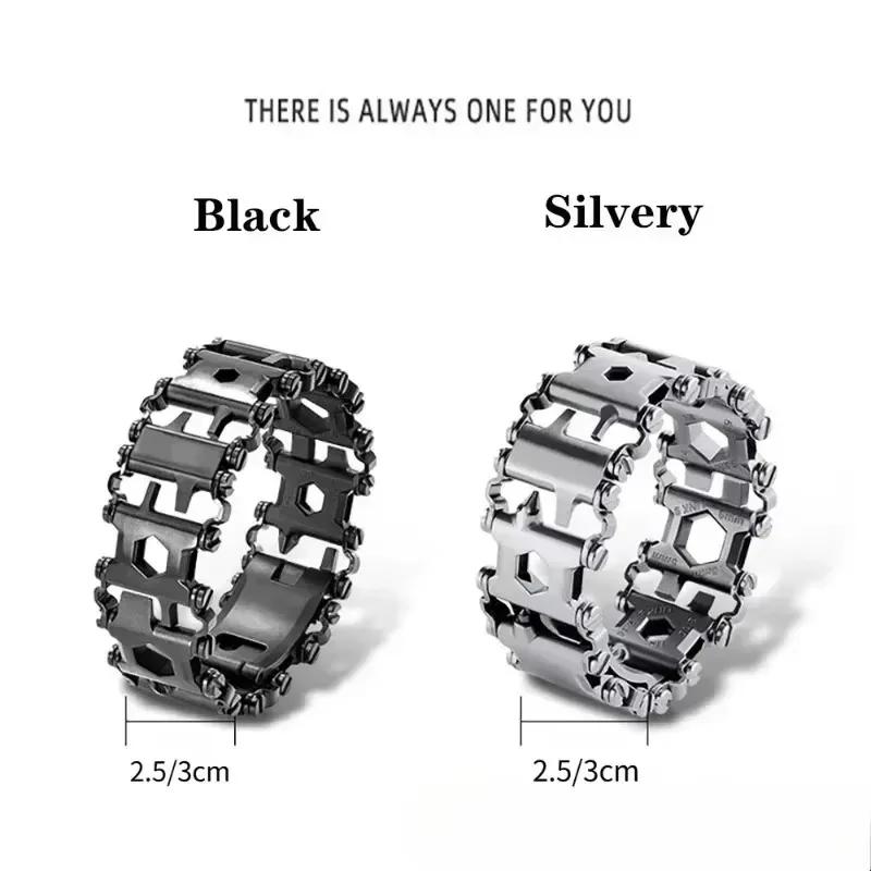 Multifunktionales Armband 29 in 1 Edelstahl Herren Outdoor Werkzeug Notfall EDC Hohe Qualität 2 Farben
