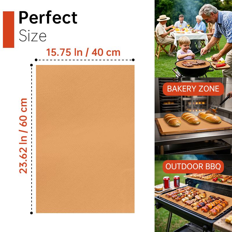 

24x16 Inch BBQ Grill Mat Reusable Non-stick Heat Resistant Easy Clean Oven Liner for Home Kitchen Outdoor Party Barbecue Baking 24X16 Inch