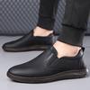Men's daily casual leather shoes Men's soft leather soft soles Lazy foot cover shoes Single shoes Loafers Leather shoes 339
