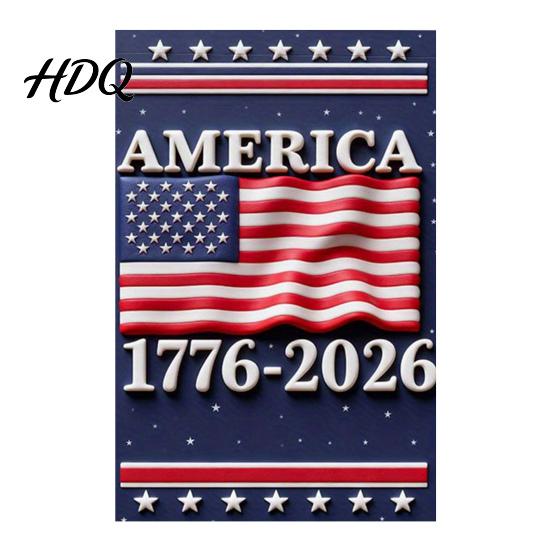 250th Anniversary Flag America Garden 250 Years of Freedom Patriotic Banner Outdoor Decoration 4th July Yard Sign for Independence Day Memorial