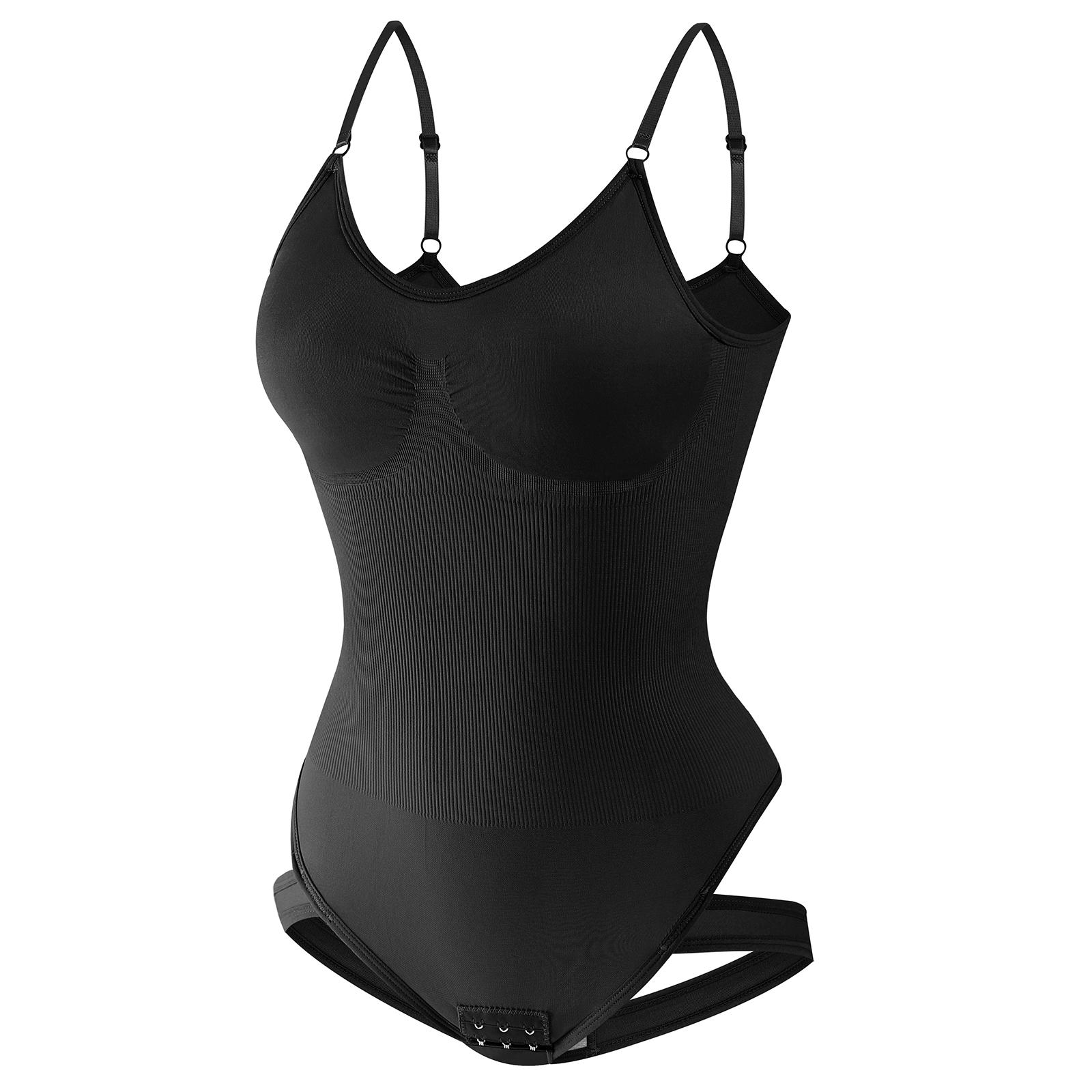 

Женские боди без рукавов на бретельках с жестким поясом Корректирующее белье Майки Трико Топы Выходные комбинезоны Тренер для талии Подтяжка ягодиц Клубная одежда S чёрный