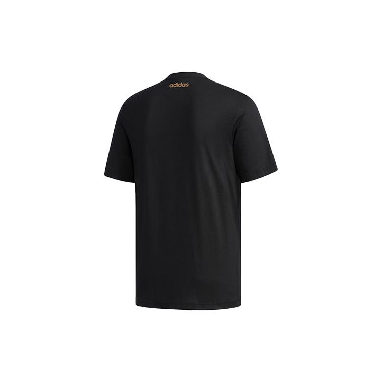 adidas T Shirts Men's Black Crew Neck Moderate Straight Fit FM3441