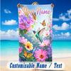Butterfly Theme Beach Towel Personalized Custom Name & Text Soft Quick Dry Beach Towel for Swimming Travel