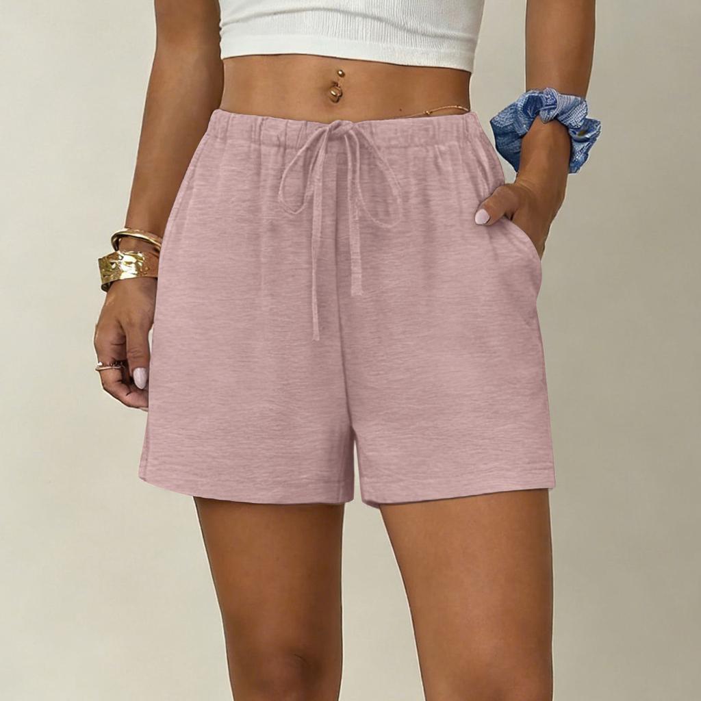 Women Drawstring Waist Casual Loose Fit Shorts with Pockets Lightweight Soft Fabric Relaxed Summer Style for Daily Wear