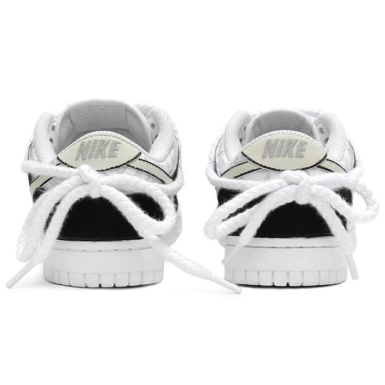 Nike Dunk Low White Paisley Low Top Skateboard Shoes Women's Black White Beige DJ9955-100(Team33-)