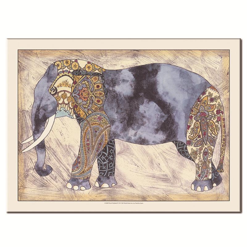 

Богемный стиль, картина со слоном на холсте, безрамная картина для гостиной, спальни, дома, декоративная живопись, настенное искусство, холст, постер, фотографии 21*30cm