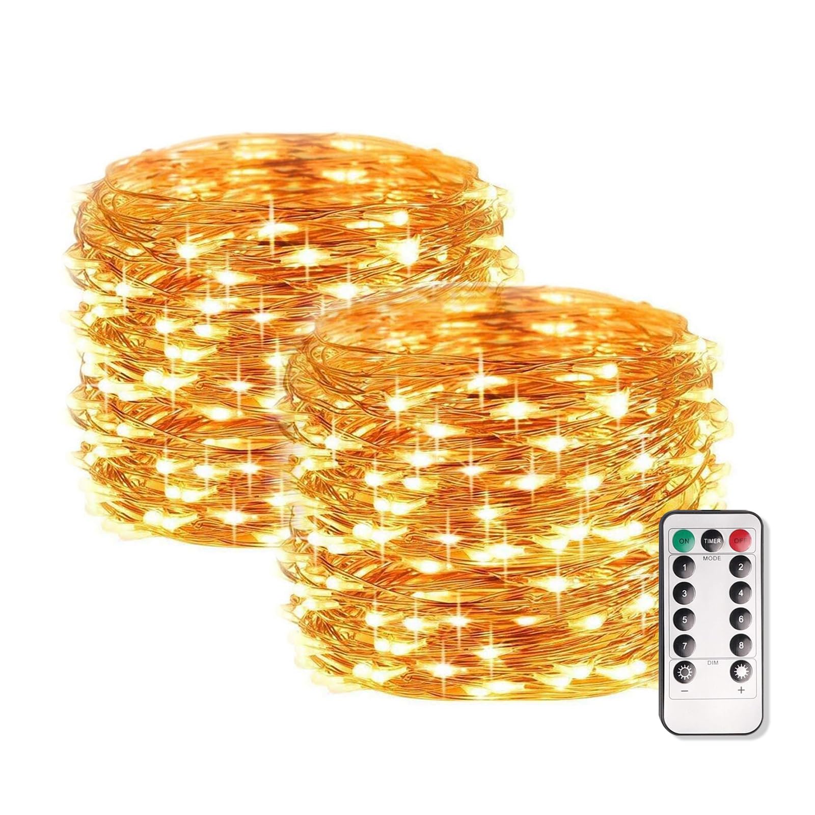 

[Fully Waterproof & Improved LED Brightness] 10m (100 LEDs) Wire Light, Fairy Light Style, Copper Wire, Christmas Tree Decoration, Curtain, Timer &