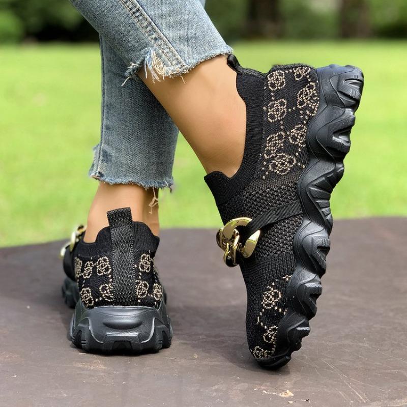 2025 Neue Bequeme Sneaker Flats Slip-on Damen Vulkanisierte Schuhe Mode Metall Dekoration Outdoor Lässig Atmungsaktive Sneaker