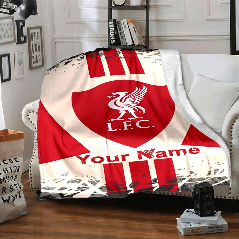 Liverpool Customize Your Name Blanket Cozy Personalized Blanket Durable Comfort Perfect for Sofa Nap Bed Home Decor Four Seasons Multipurpose