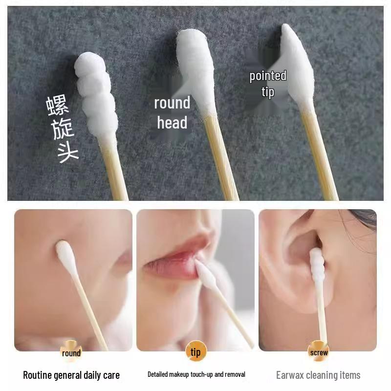 Disposable Cotton Swabs for Ear, Makeup, and Household Cleaning
