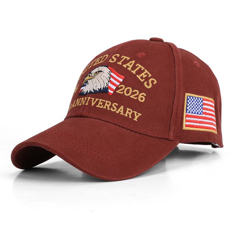 Berretto da Baseball per Anniversario Americano con Design Ricamato per Protezione Solare Casual