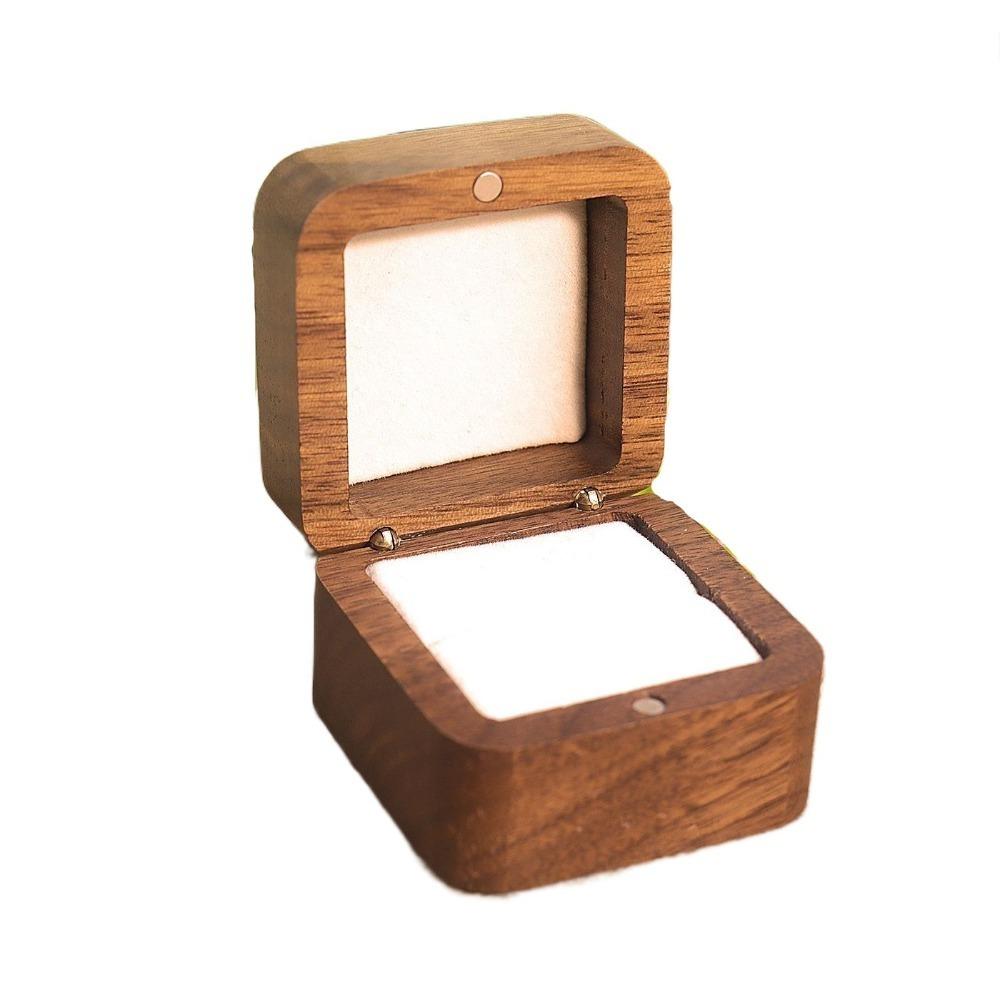 Square Rings Bearer Box 1/2 Slots Jewelry Organizer Simple Rings Display Case  Couple