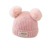 Children's Winter Woolen Hat - Unisex Double Pom-Pom Knit, Thick & Warm with Windproof Ear Protection for Boys and Girls