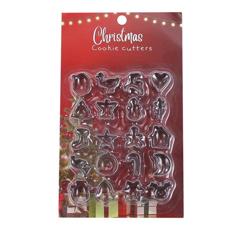 Stainless Steel Christmas Cookie Cutters, 20-Piece Mini Set for Baking and Vegetable Molds.