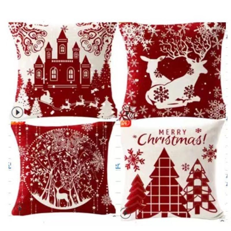New Christmas Pillow 4 Combination Picture Pillow Cushion Pillowcase Home Office Pillowcase