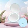 USB Rechargeable Handy Round LED Mirror For Make-Up Compact Makeup Flip Led Makeup Mirror