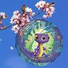 Classic Purple Lizard Pattern Metal Wind Chime Kinetic Hanging Ornament for Outdoor Christmas Thanksgiving Gift Lawn Garden Decor