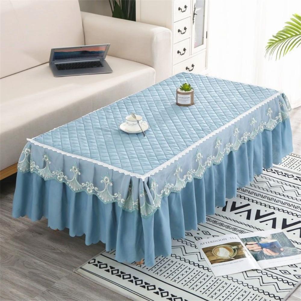 New European-style Lace Tablecloth Cotton Lace Rectangular Table Cover Cloth Vintage Exquisite Dust Cover Dining Table