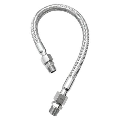 18Inch Stainless Steel Braided Air Compressor Jumpers Hose with 1/2",3/4",3/8",1/4" NPT Thread Flexible Hose